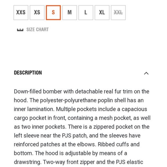 Size small; down-filled bomber jacket. - Picture 6 of 6